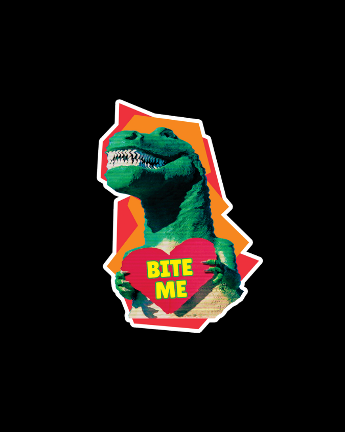 Bite Me Sticker | Dinosaur Aggressive Love