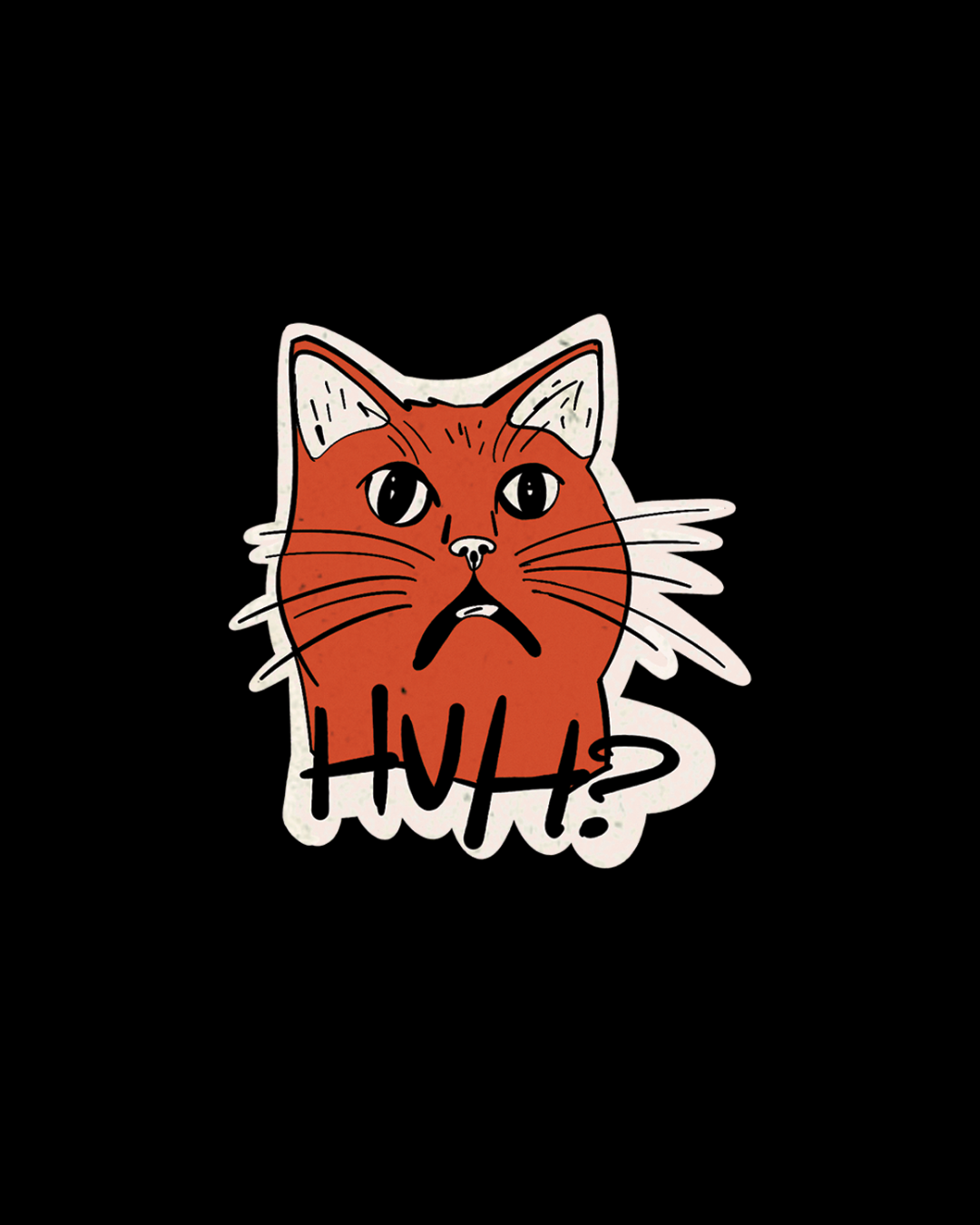 Huh? Cat | Single Brain Cell Funny Laptop Sticker
