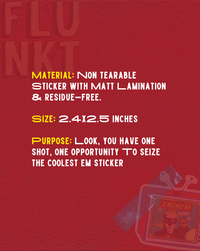 Eminem Sticker | The Real Slim Shady Comic TV | Vinyl Sticker