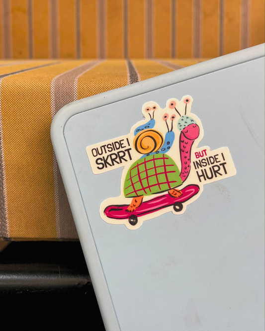 Skrrrt Sticker | Self-Aware Snail | Existential Skater