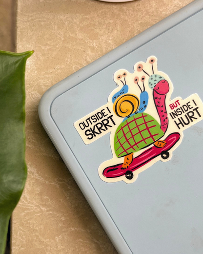 Skrrrt Sticker | Self-Aware Snail | Existential Skater