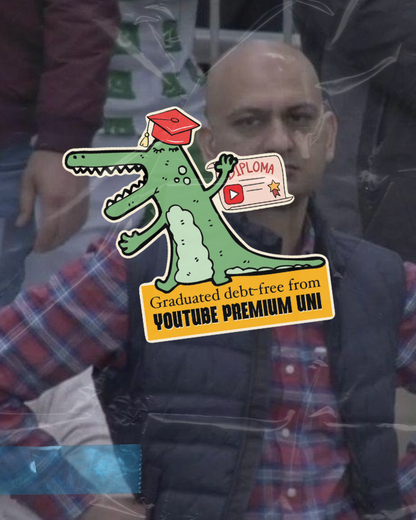 YouTube Uni Sticker | Debt-Free Graduation | Alligator Art