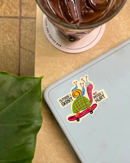 Skrrrt Sticker | Self-Aware Snail | Existential Skater