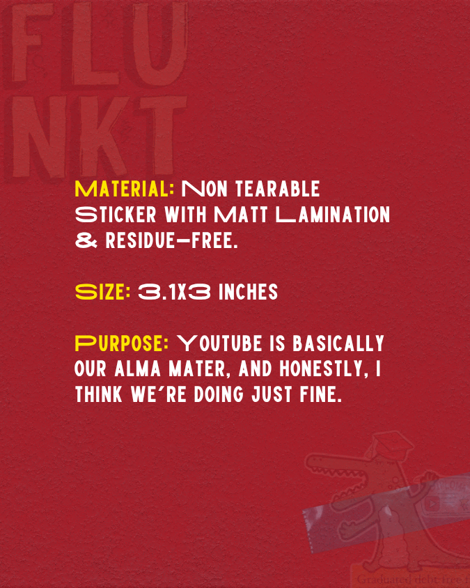 YouTube Uni Sticker | Debt-Free Graduation | Alligator Art