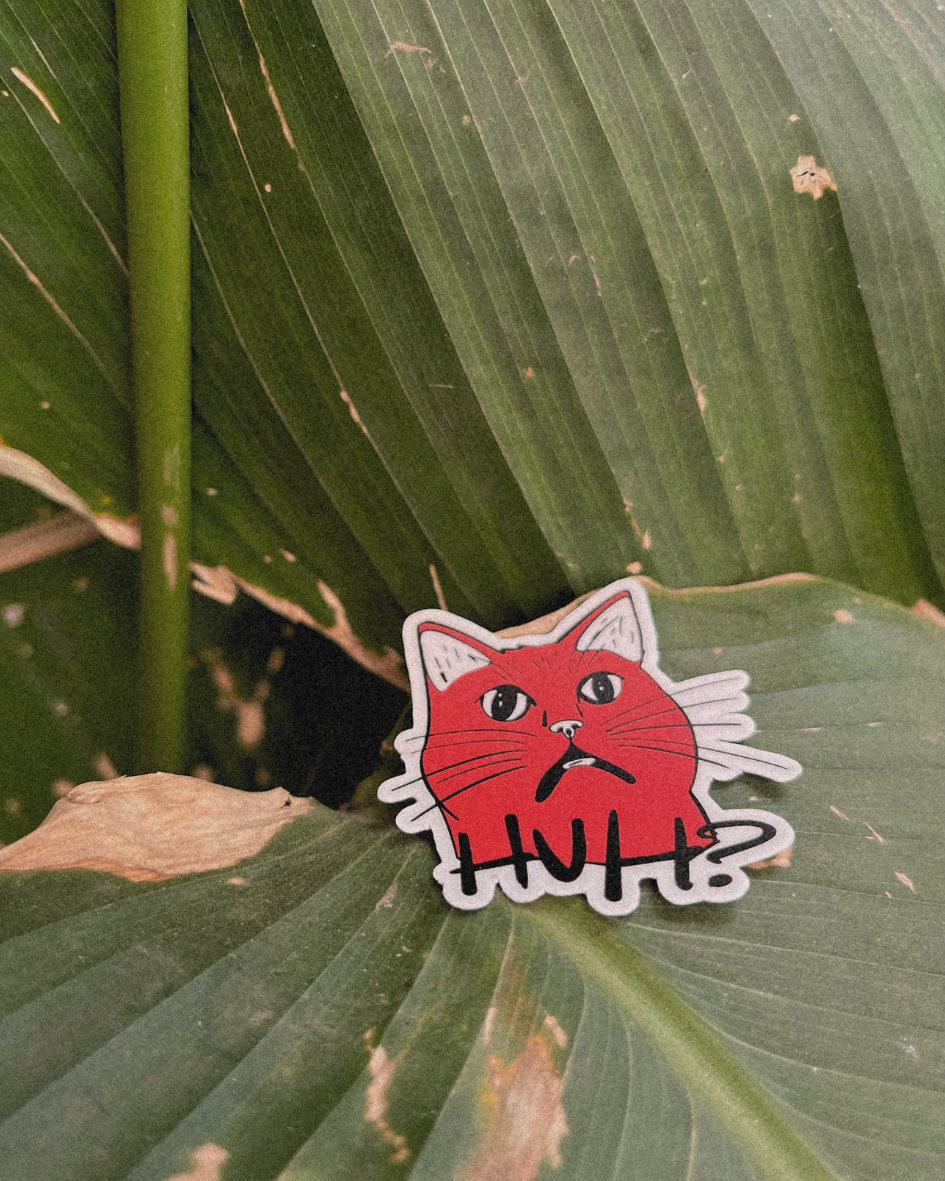 Huh? Cat | Single Brain Cell Funny Laptop Sticker