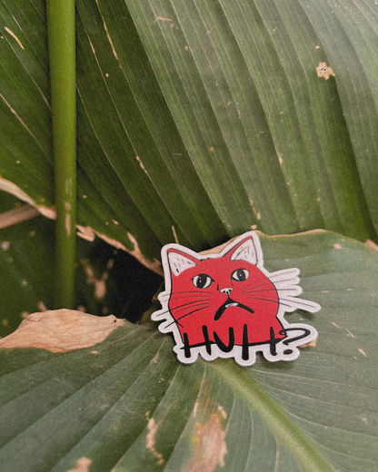 Huh? Cat | Single Brain Cell Funny Laptop Sticker