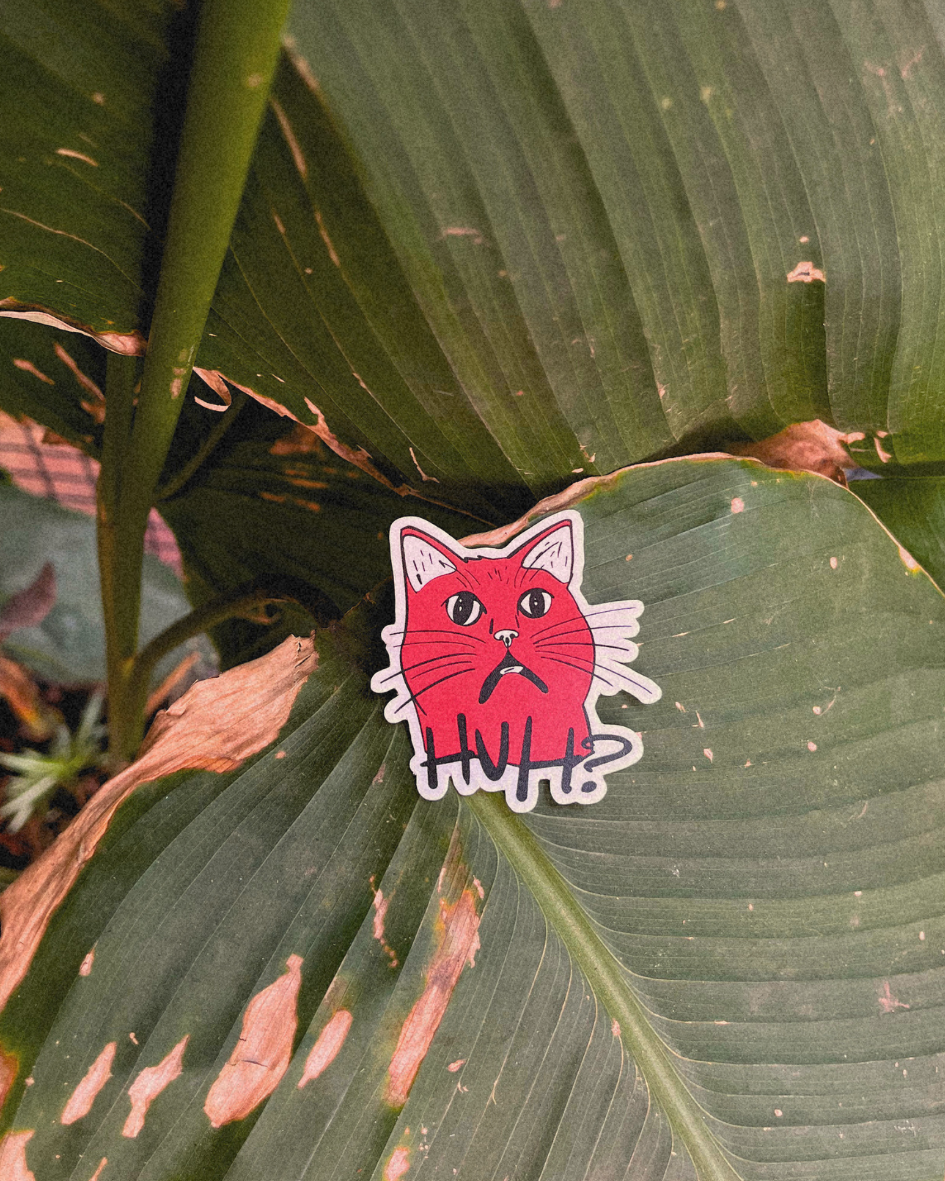 Huh? Cat | Single Brain Cell Funny Laptop Sticker
