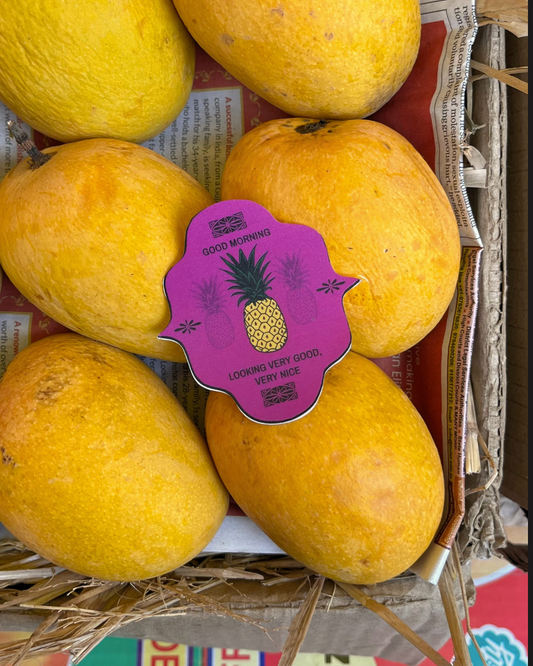 GM Pineapple Sticker | Good Morning Very Nice Art