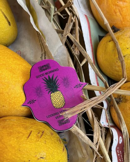 GM Pineapple Sticker | Good Morning Very Nice Art