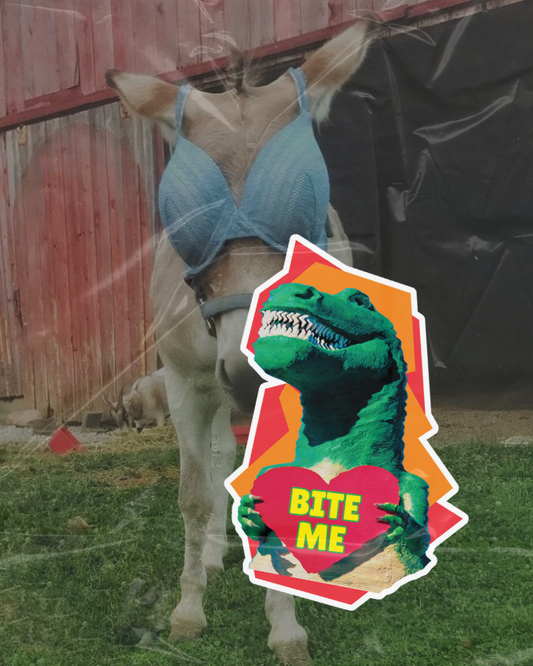Bite Me Sticker | Dinosaur Aggressive Love