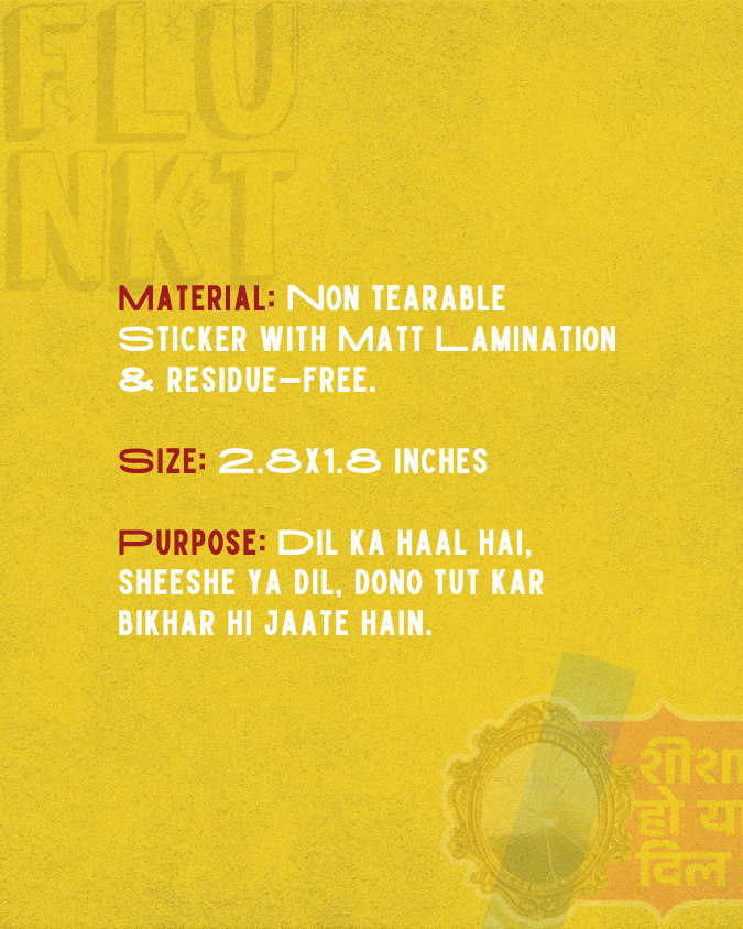 Sheesha ya Dil Sticker | Hindi Melodrama Fragility Art