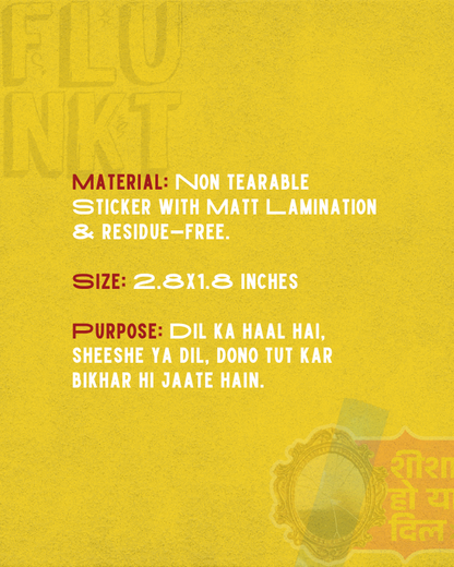 Sheesha ya Dil Sticker | Hindi Melodrama Fragility Art