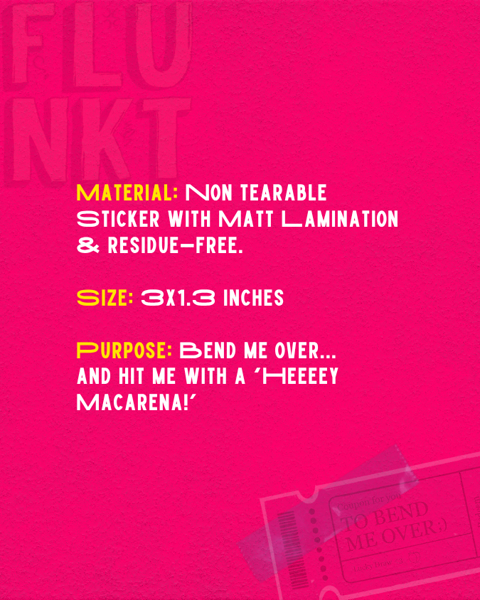 Bend Over Coupon Sticker | Scandalous Redeemable Anywhere