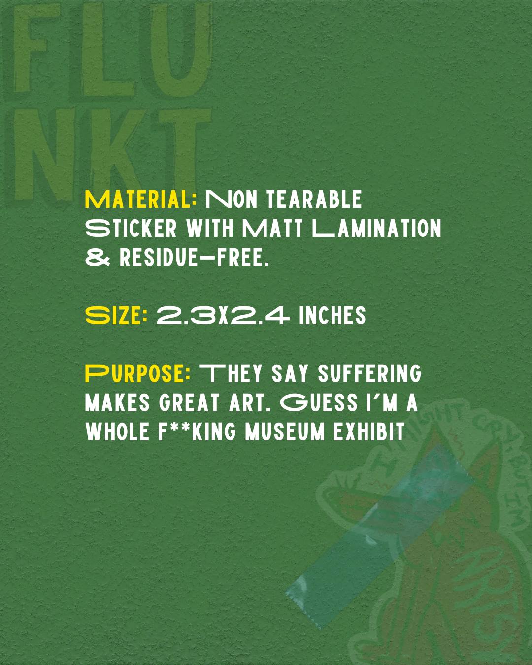 Artsy, Might Cry Sticker | Suffering Makes Art | Witty Sticker