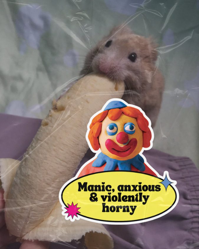 Manic Anxious H*rny Sticker | The Mood Art
