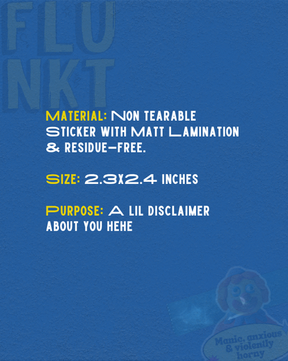 Manic Anxious H*rny Sticker | The Mood Art