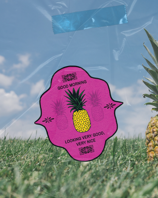 GM Pineapple Sticker | Good Morning Very Nice Art