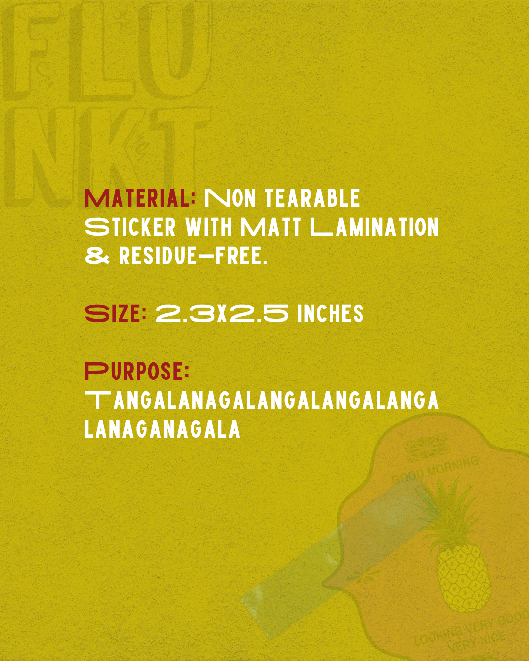 GM Pineapple Sticker | Good Morning Very Nice Art