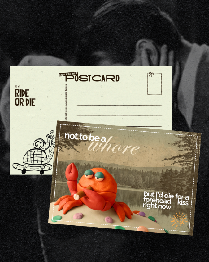 Forehead Kiss wh*re Postcard