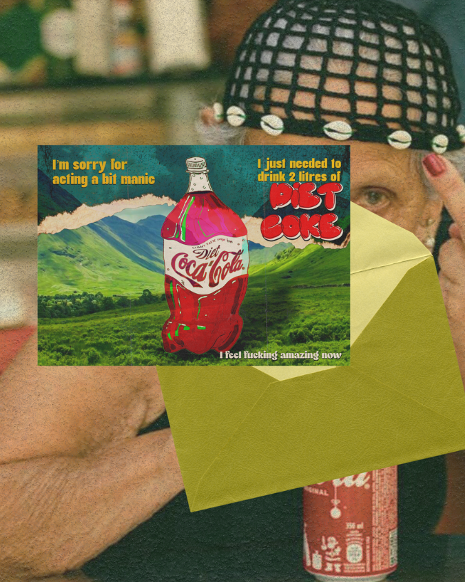 Diet Coke Manic Postcard