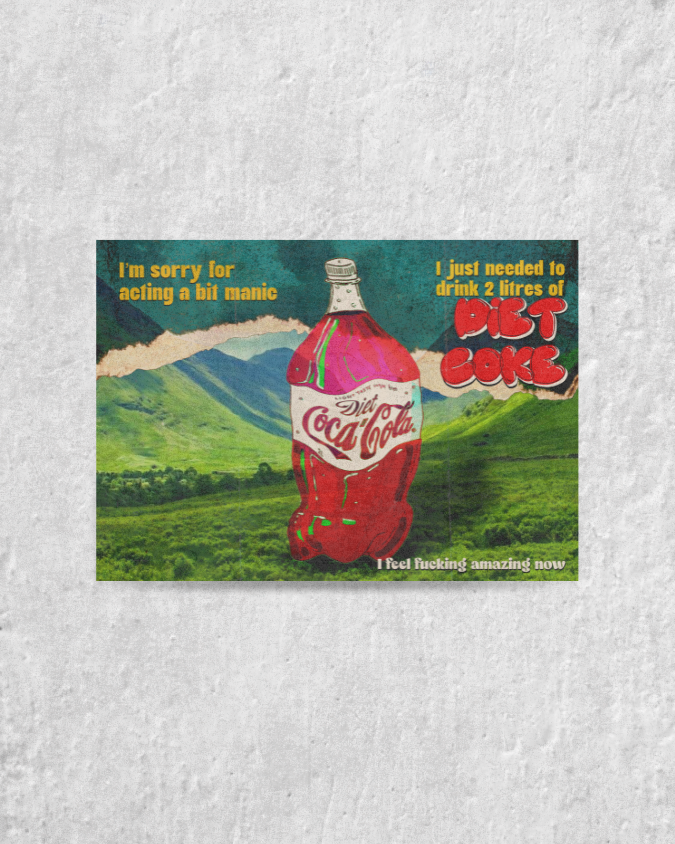 Diet Coke Manic Postcard