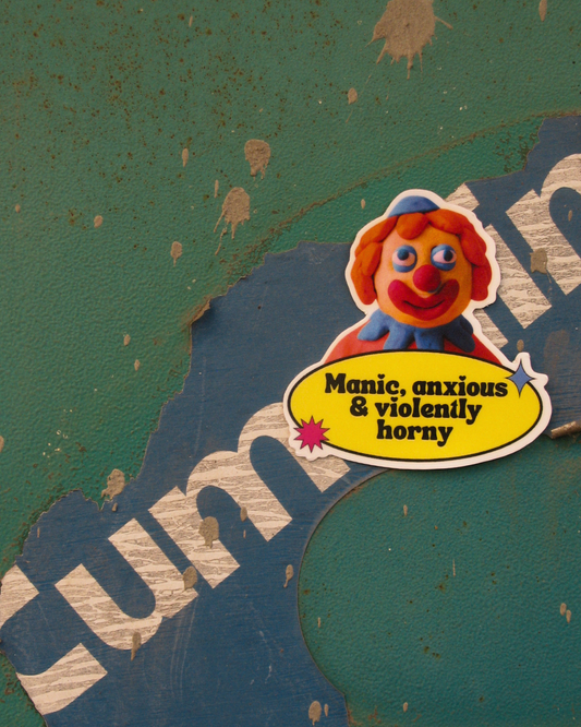 Manic Anxious H*rny Sticker | The Mood Art