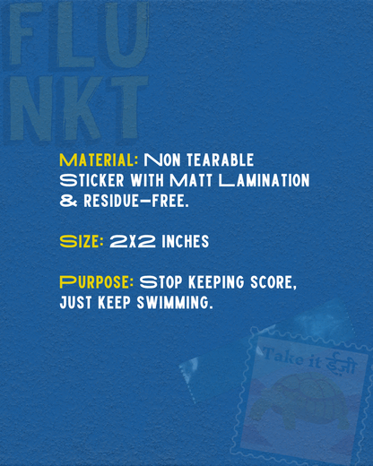 Take it Easy Sticker | Hindi Turtle Stamp Witty Sticker