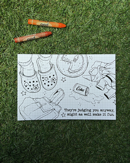 Colour-In Postcard Kit | Crayons & Freebies Included!