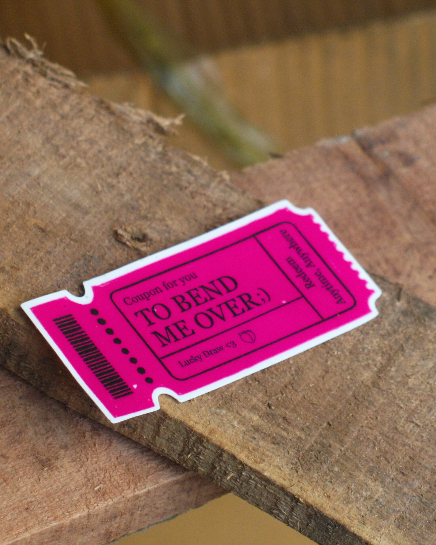Bend Over Coupon Sticker | Scandalous Redeemable Anywhere