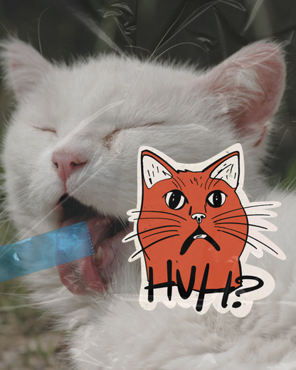 Huh? Cat | Single Brain Cell Funny Laptop Sticker