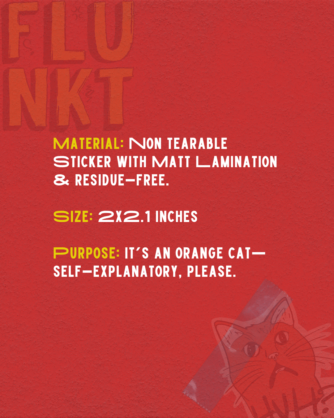 Huh? Cat | Single Brain Cell Funny Laptop Sticker