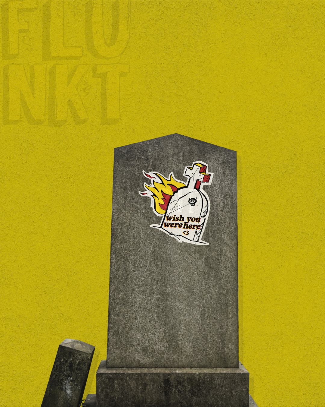 Wish You Were Here Sticker | Dark Humor Graveyard | Non-Tearable