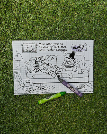 Colour-In Postcard Kit | Crayons & Freebies Included!