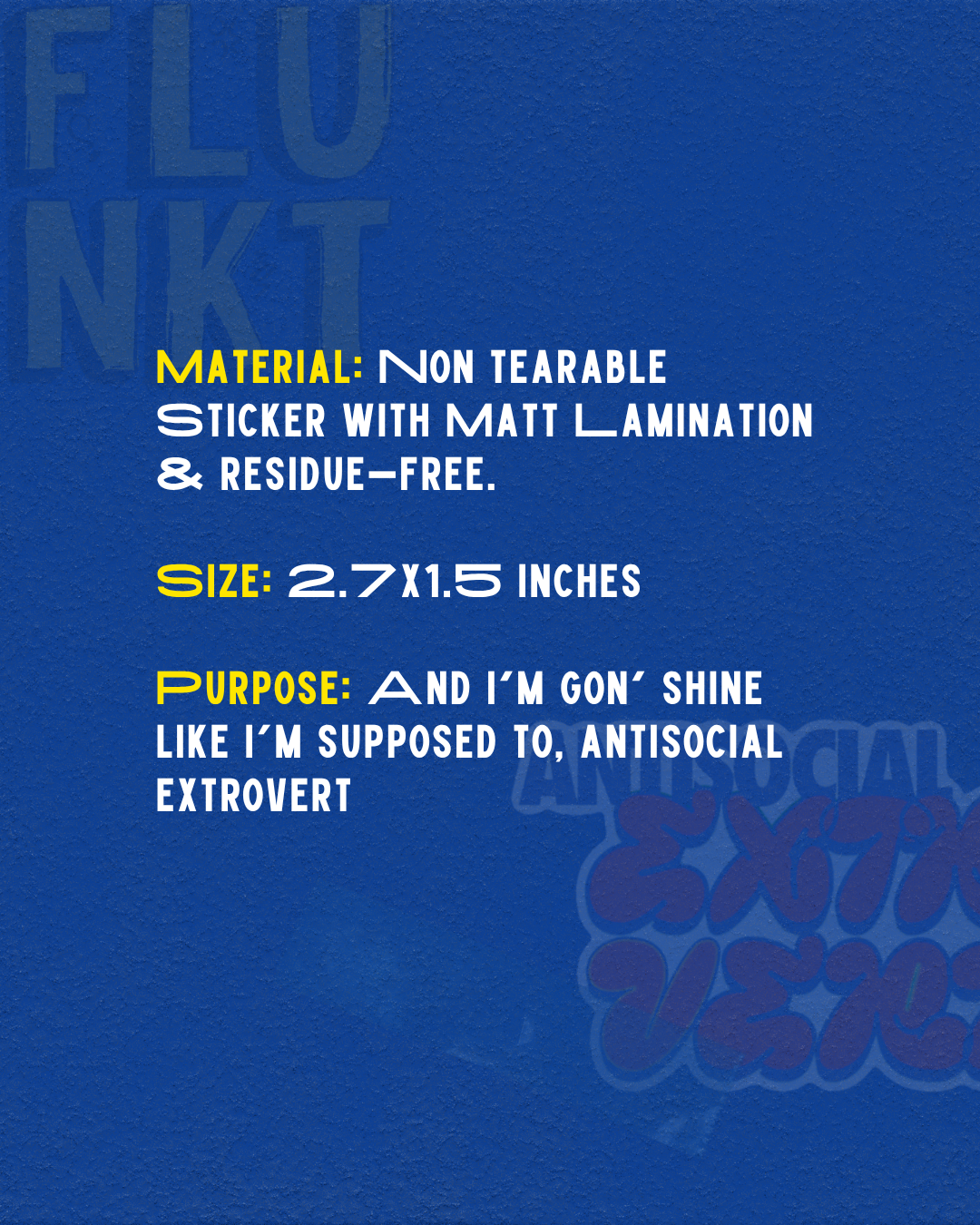 Anti Social Extrovert Sticker | Funny Paradox Quote Vinyl