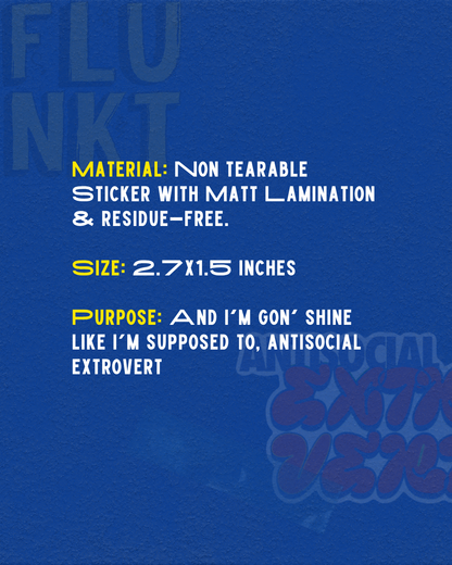 Anti Social Extrovert Sticker | Funny Paradox Quote Vinyl