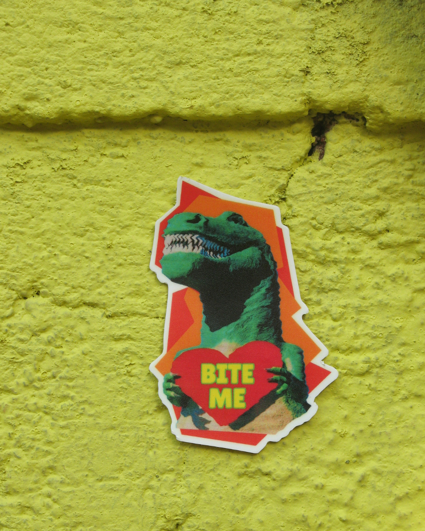 Bite Me Sticker | Dinosaur Aggressive Love