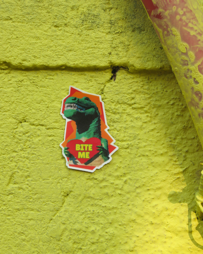 Bite Me Sticker | Dinosaur Aggressive Love
