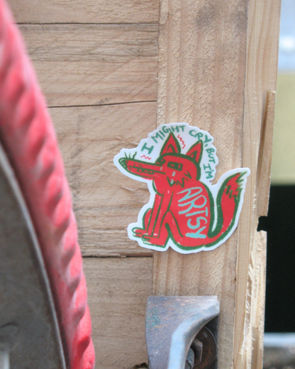 Artsy, Might Cry Sticker | Suffering Makes Art