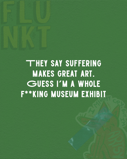 Artsy, Might Cry Sticker | Suffering Makes Art